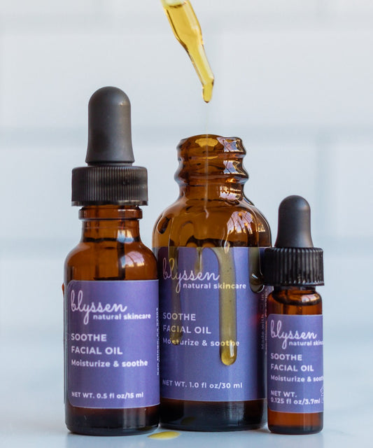 Dry skin facial oil for busy mom morning routine