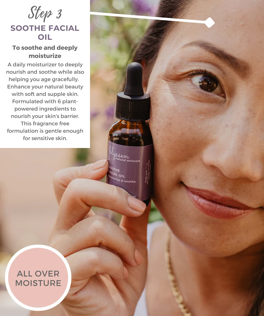 Natural botanical oil moisturizer for dry skin simple skincare routine for moms