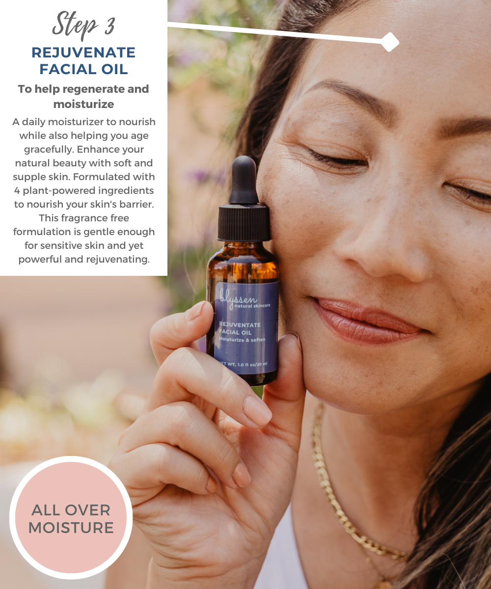 Botanical rejuvenate face repair oil quick skincare routine for moms